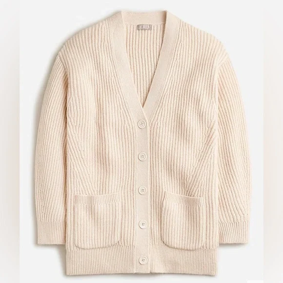 NWOT JCrew Ribbed V-neck cardigan sweater - Picture 2 of 8